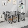DSVIMOY Pet Doors, Gates and Pens, 24-inch 8 Panels Pet Dog Fence with Doors, Foldable Pet Pen for Pet Exercise, Black, 48.4"*48.4"*24.2" - 3 of 4