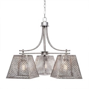 Toltec Lighting Corbello 3 - Light Chandelier in  Aged Silver - 1 of 1
