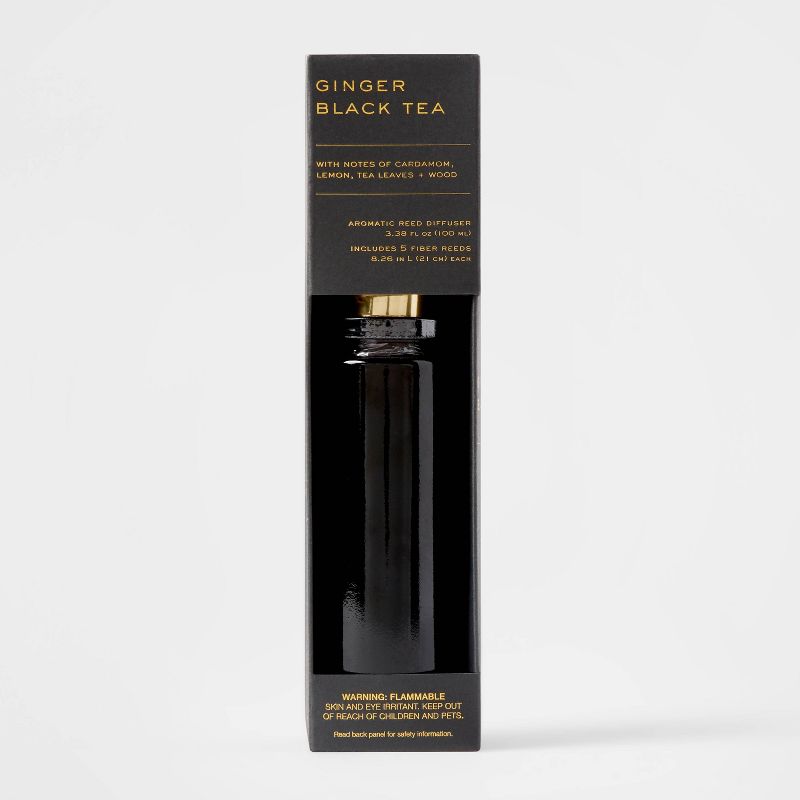 100ml Ginger Black Tea Black Label Fiber Oil Reed Diffuser - Threshold&#8482;, 1 of 8