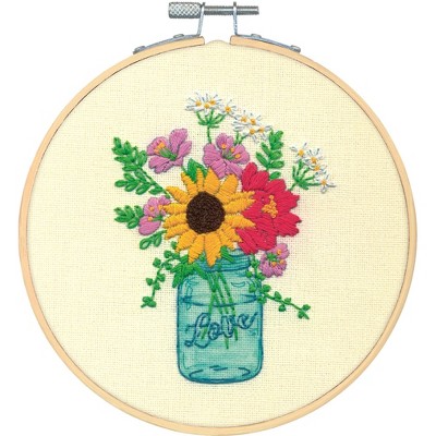 Dimensions Crewel Embroidery Kit 12x12-hibiscus Floral-sitched In Wool &  Floss : Target