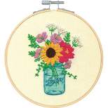 Dimensions Embroidery Kit 6" Round-Floral Jar