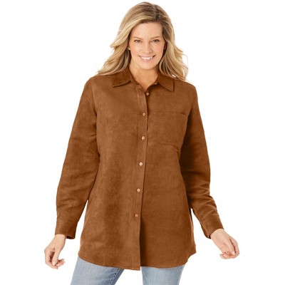Woman Within Plus Size Soft Sueded Moleskin Shirt