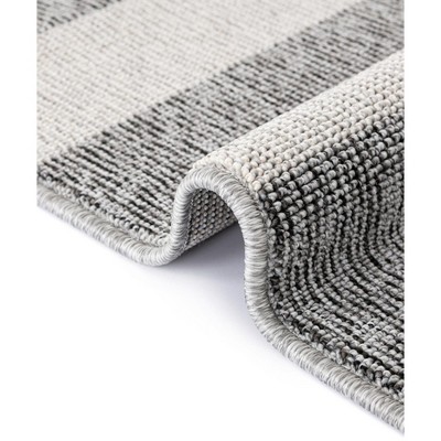 Gray and Ivory Rectangular Synthetic Kids Rug with Bear Design