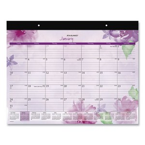 Beautiful Day Desk Pad Calendar, Floral Artwork, 21.75 x 17, Assorted Color Sheets, Black Binding, 12-Month (Jan-Dec): 2025 - 1 of 4