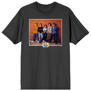 Boy Meets World Cory, Topanga, Shawn, Jack, and Eric Men's Charcoal Short Sleeve Tee - 1 of 3