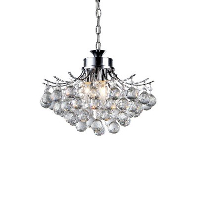 15" x 15" x 7" Roman Crystal 3 Light Chrome Chandelier Silver - Warehouse of Tiffany