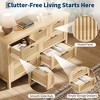 Bedroom Recessed Storage Cabinet, 47.4 Inch, with 7 Drawers, Large Clothes Organizer, Bedroom, Nursery, Living Room, Hallway TV Stand - 4 of 4