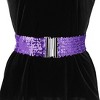 Allegra K Women's Stretchy Waist Belts Metal Interlock Buckles Sequins Decor Belts 60cm/23.62" 1 Pc - 4 of 4