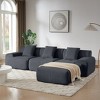 VASIP 113" Modern L-Shaped 3-Seater Sectional Sofa with Ottoman, Beige Corduroy Upholstery Deep Seat Couch for Living Room,No Assembly - 3 of 4