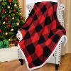 Catalonia Plaid Fleece Throw Blanket, Super Soft Warm Snuggle Christmas Holiday Throws for Couch Cabin Decro, Checkered, 50x60 inches - 2 of 4