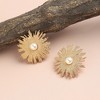 SOHI Women's Crystal Silver Rays Stud Earrings - 2 of 4