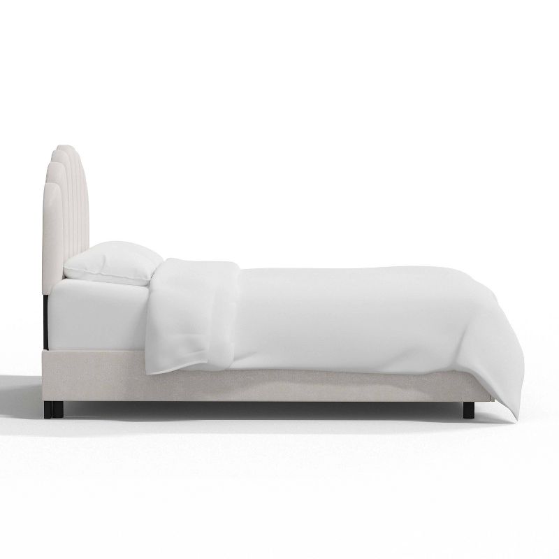 Skyline Furniture King Emma Shell Upholstered Bed White, 4 of 6