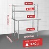 Stainless Steel Table with Overshelves, 30" X 24" Commercial Work Table with 30" X 12" Shelf - 2 of 4