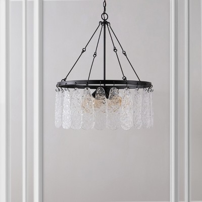 Aremythia Black Iron and Crystal 6-Light Chandelier