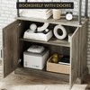 ODK Industrial Farmhouse Bookcase with Doors - 74" Tall Wood & Metal Bookshelf with Storage Cabinet, Vintage Open Shelf Design for Living Room,Bedroom - 4 of 4