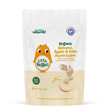 Little Bellies Organic Frozen Banana Apple and Oat Baby Food Purée Cubes - 4oz