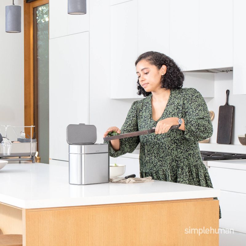 simplehuman 4L Compost Caddy Bin Brushed Stainless Steel, 4 of 14