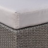 Santa Rosa Wicker Outdoor Patio Ottoman Seat - Gray/silver ...