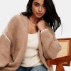 Knit & Lounge Women’s Open Front Long Sleeve Colorblock Trim Cardigan Sweater with Ribbed Hem - 4 of 4