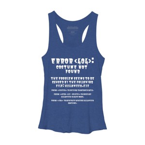Women's Design By Humans Halloween Error 404 Costume Not Found Apparel, Funny Geeky By khaledned99 Racerback Tank Top - 1 of 3