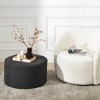 KINWELL Round Upholstered Pouf Ottoman Footrest - 3 of 4