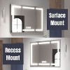 ONWITH Black Aluminum Recessed/Surface Mount Dimmable Medicine Cabinet with Mirror - 4 of 4