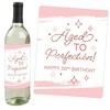 Big Dot of Happiness 50th Pink Rose Gold Birthday Party Decorations for Women and Men Wine Bottle Label Stickers 4 Ct - 2 of 4