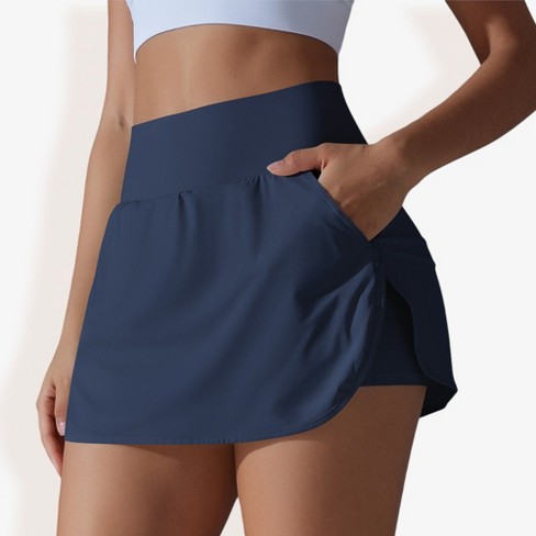 Anna-Kaci Active Women's Athletic Mini Skirt with Contrast Side Stripes and Built-In Shorts for Support