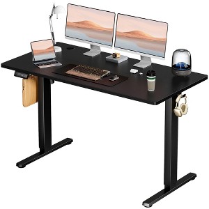 ChicFurnit Desks Gaming Table Computer Desk Ergonomic Height Adjustable Table Writing Table for Home Office, Black, 55.1"*23.6"*46.6" - 1 of 4