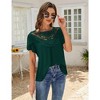 Summer Blouse For Women Lace Petal Sleeve Tops Short Sleeve Pleated Shirt Loose A Line Tshirts - 3 of 4