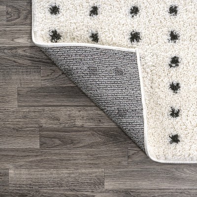 Reversible Black Geometric Shag Area Rug - Easy Care 5x8