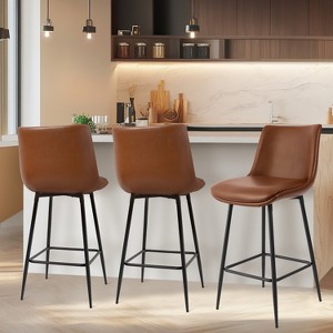 Vatros Counter Height Stools, FSC Certified Upholstered Faux Leather Bar Stools Set of 2 - 1 of 4