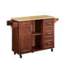Mobile Kitchen Cart, Rolling Cart With 3 Storage Drawers, Cabinet, 2 Open Shelves, Kitchen Storage Cart, Island Utility Cart For Kitchen, Dinning Room - 3 of 4