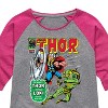 Girls' - Marvel - Thor Retro Comic Book Cover Shirt Tail Raglan Graphic T-shirt - 2 of 3