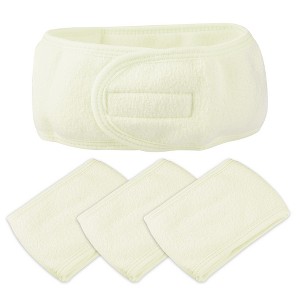 Unique Bargains Spa Headband Soft Women Hair Bands for Face Washing Bath Facial Mask Yoga 4 Pcs - 1 of 4