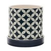 Melrose Geometric Pattern Planter with Plate (Set of 2) - 2 of 3
