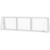 PawHut Freestanding Pet Gate, Wooden Dog Gate with 28"-75" Retractable Length, Support Feet & Non-slip Mats for Indoor, Stairway, Doorway, White - 4 of 4