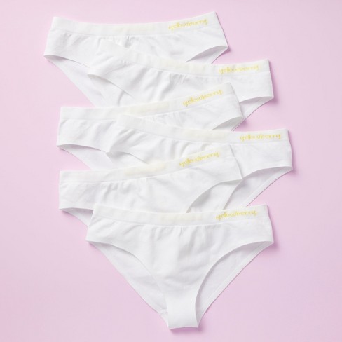 Yellowberry Girls 6pk Quality Seamless Hipster Brief Underwear With Bonded  Seam X Large White Clouds : Target