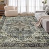 Vintage Area Rug, Large Washable Living Room Bedroom Rug Distressed Non-Slip Non-Shedding Low Pile Area Rug Floor Carpet for Dining Room Home - 2 of 4