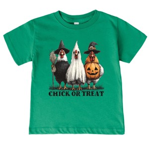 Chick or Treat Halloween Chickens - Youth Short Sleeve Graphic T-Shirt and Toddler Short Sleeve Graphic T-Shirt - 1 of 3