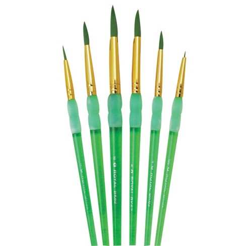 Royal & Langnickel Big Kid's Choice Brushes, Round Type, Short Handle,  Assorted Sizes, Set Of 6 : Target