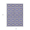 Navy Blue And Ivory Floral Medallion Washable Indoor Outdoor Area Rug - 3 of 4