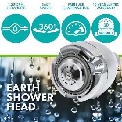 Chrome Wall Mounted Adjustable 3-Spray Shower Head