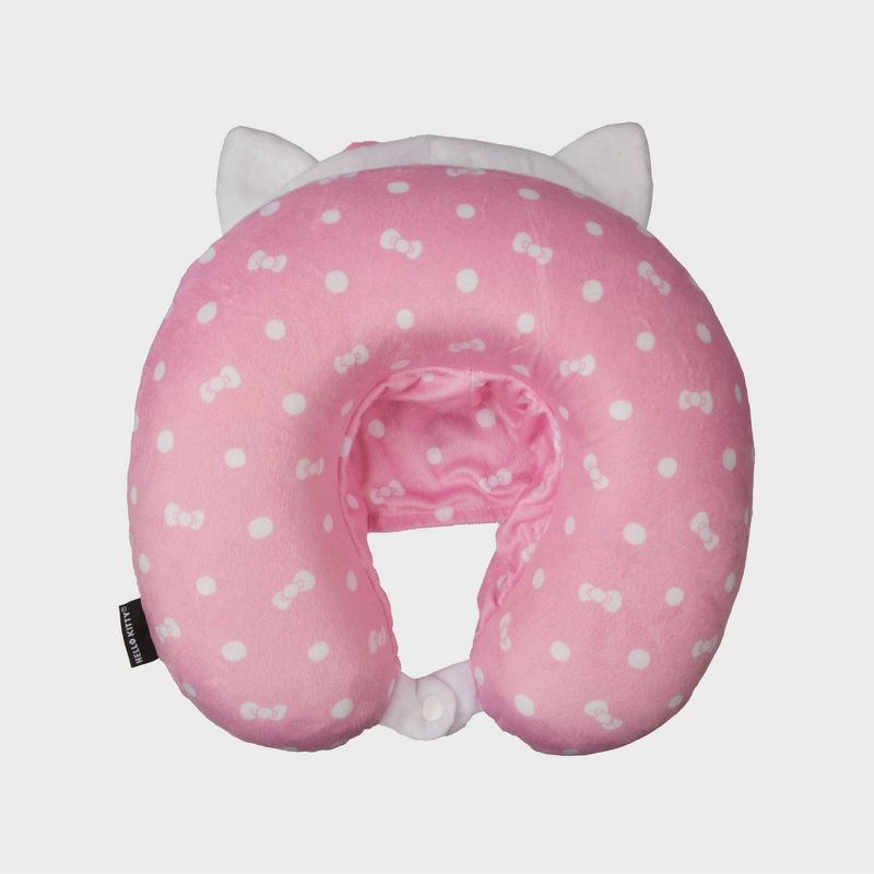 Hello Kitty Kids&#39; Hooded Neck Pillow with Luggage Tag, 4 of 7