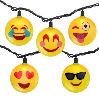 Northlight 10 Emoji Clear Summer Patio String Lights - 8.5 ft Black Wire