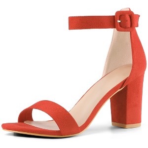 Perphy Women's Ankle Strap Open Toe Chunky High Heels Sandals - 1 of 4