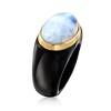 Ross-Simons Moonstone and Black Agate Ring With 14kt Yellow Gold - 3 of 4