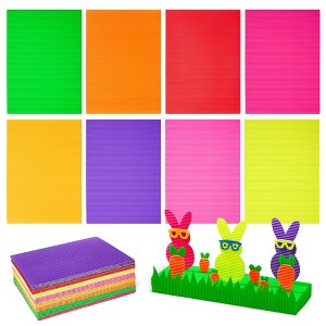 Genie Crafts 64 Pack Corrugated Cardboard Sheets for Arts and Crafts, School Projects, 8 Bright Colors, 8.3 x 11.8 in - 1 of 4