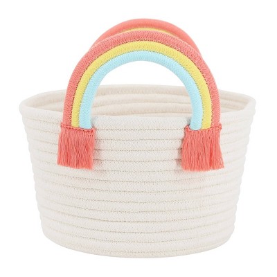 rope easter basket with rainbow handle