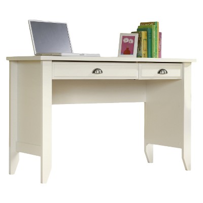 Shoal Creek Computer Desk with Slide Out Keyboard - Soft White - Sauder: Office Writing Desk with Drawer & Metal Runners